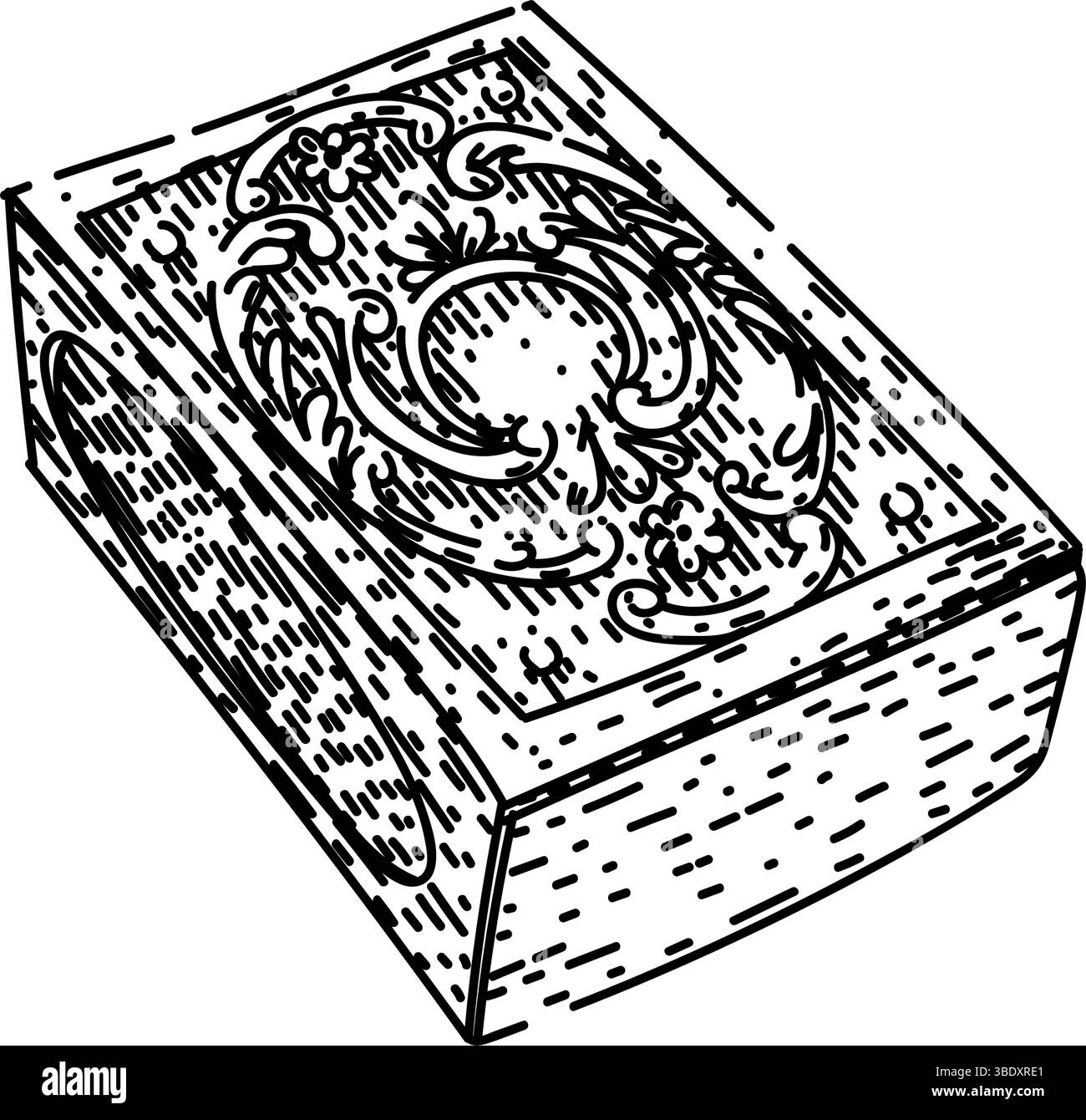 vecteur dessiné à la main par l'esquisse crystal matchbox Illustration de Vecteur