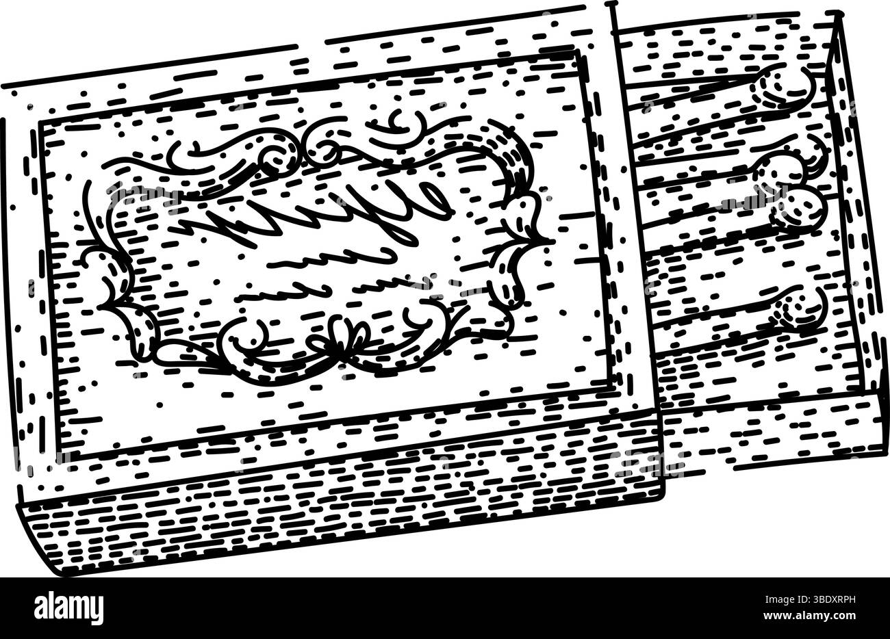esquisse de boîte d'allumettes champagne vecteur dessiné à la main Illustration de Vecteur