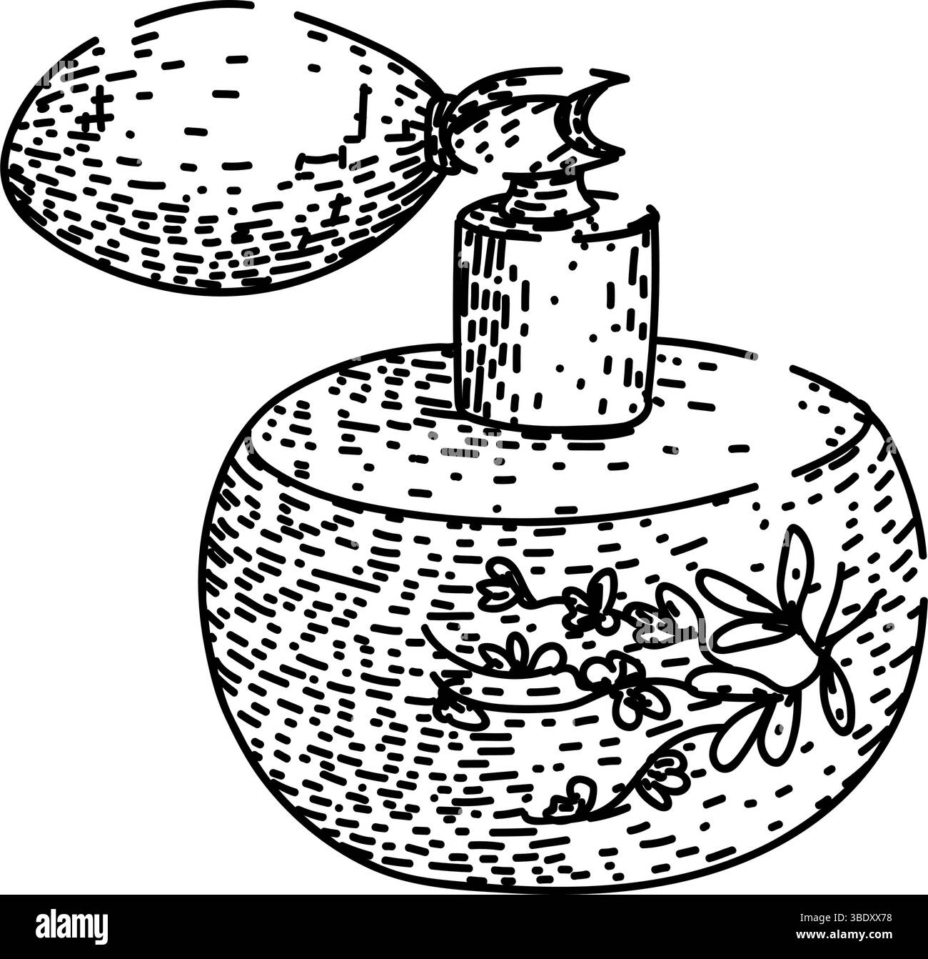 vecteur dessiné à la main par l'automate de parfum de bouteille Illustration de Vecteur