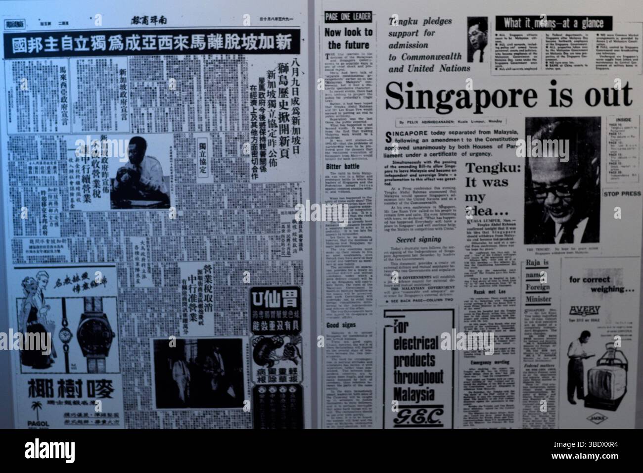 Musée national de Singapour, galerie d'histoire de Singapour, Asie. Banque D'Images