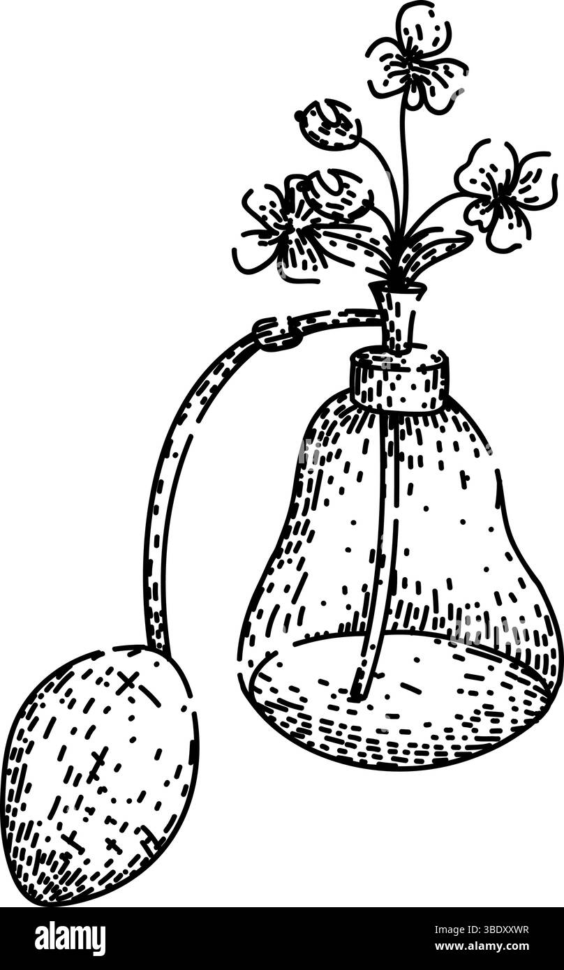 vecteur dessiné à la main par l'automate de parfum rechargeable Illustration de Vecteur