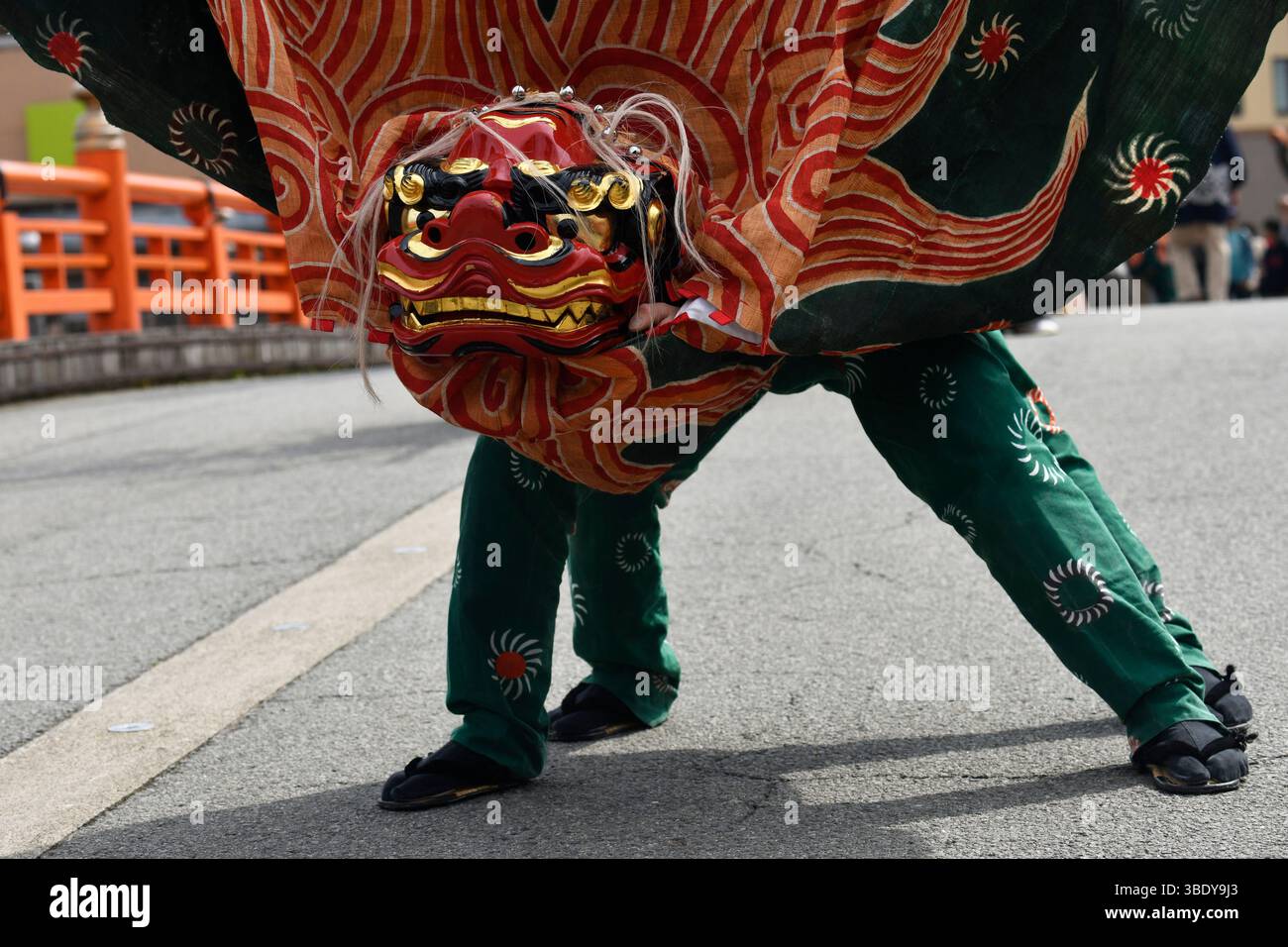 Danse du lion, Festival de Furukawa, Hida Furukawa, Japon, Asie. Banque D'Images