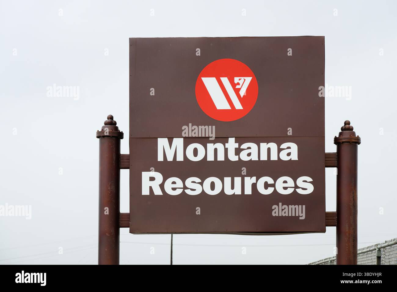 Butte, MT, États-Unis - 5 mai 2025 ; signez pour Montana Resources, une partie des compagnies de Washington Banque D'Images