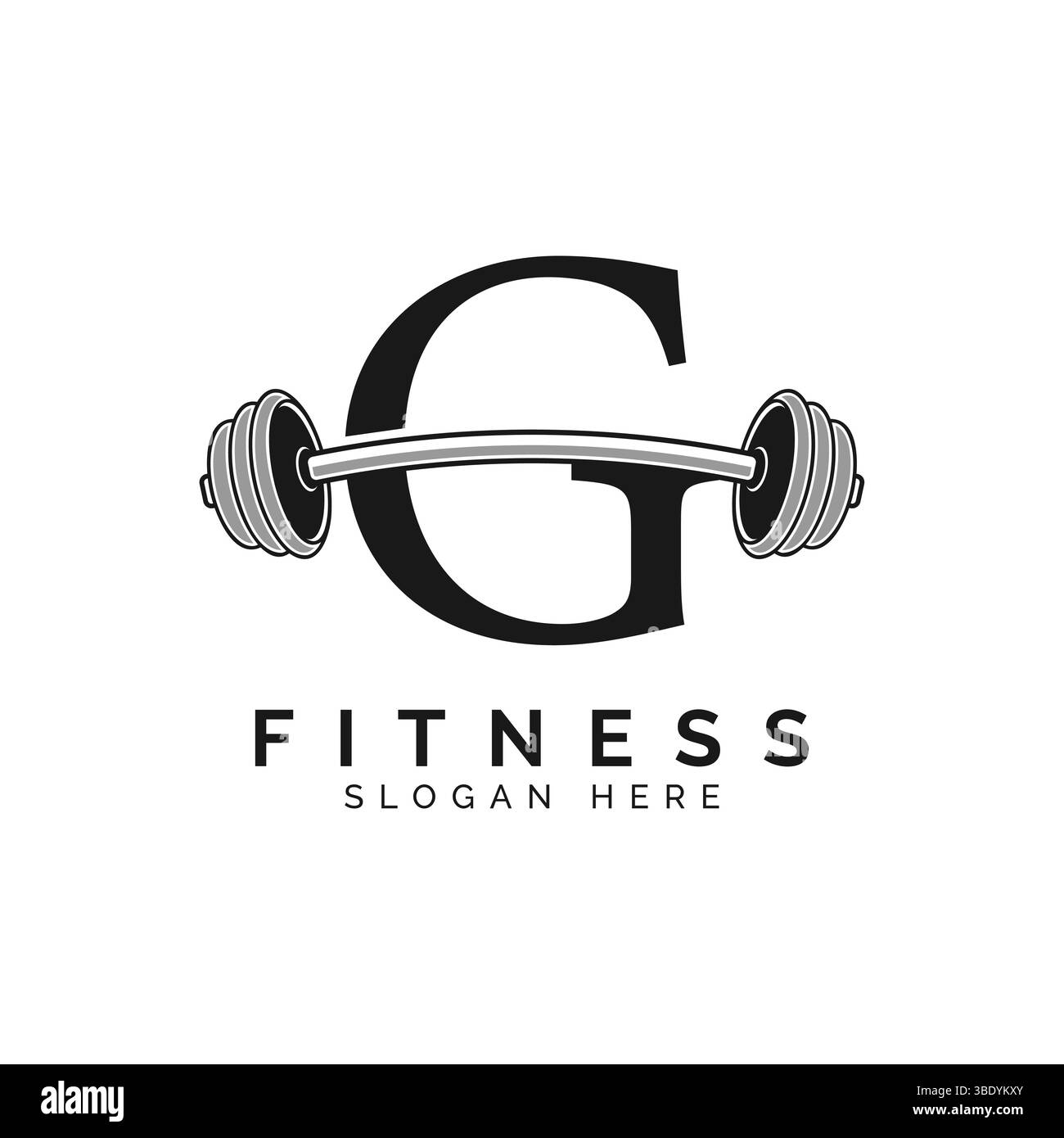 Logo lettre G Gym. Icône de symbole de barre de l'alphabet G. Illustration de Vecteur