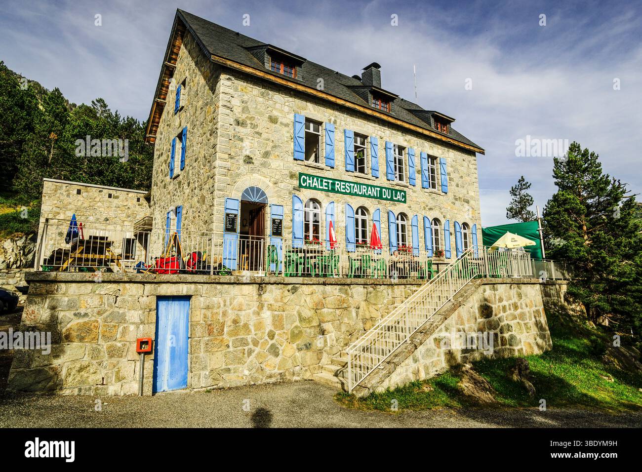 Refuge d'Orédon, Restaurant Lac Chalet, Parc naturel de Neouvielle, Pyrénées françaises, Bigorre, France. Banque D'Images