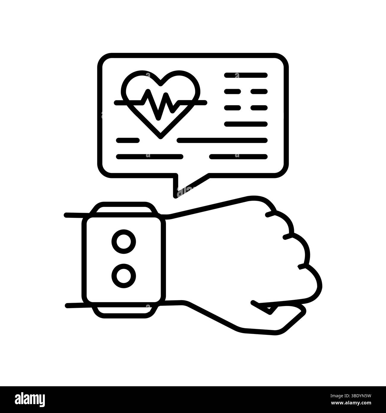 icône de ligne noire de tracker de fitness pour les projets numériques et imprimés. Icônes nettes minimales pour les applications et les sites Web. Icônes simples modernes pour UI UX et brandin Illustration de Vecteur