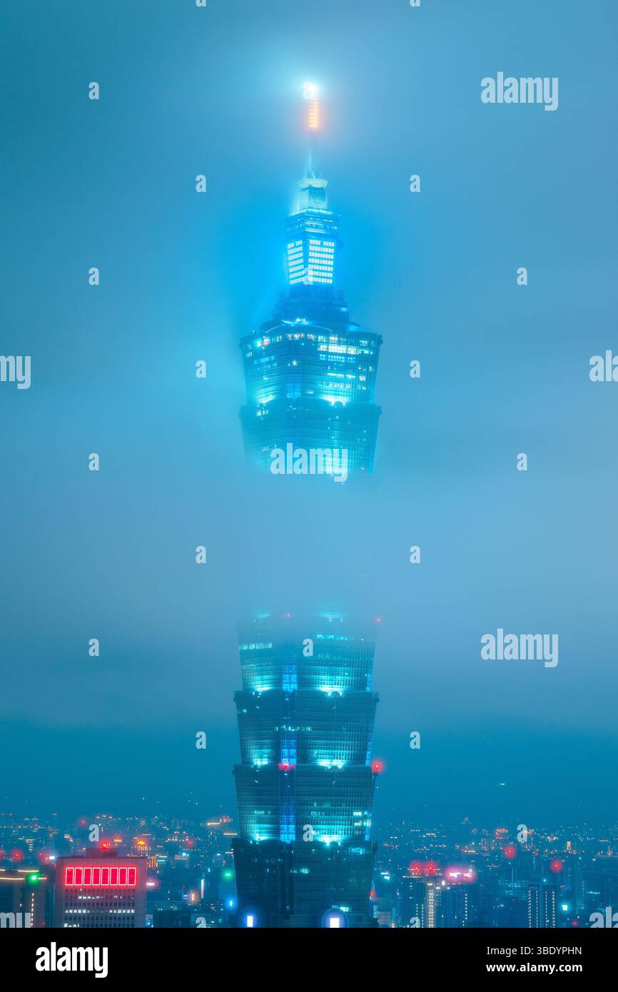 Meilleure vue de Taipei 101 – perspective diurne emblématique à Taipei, Taiwan Banque D'Images