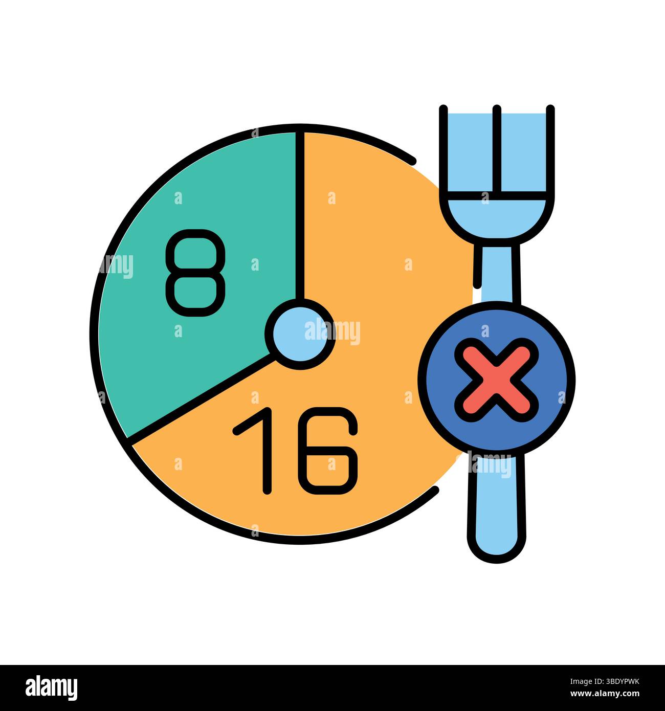 Icône plate couleur de jeûne intermittent pour les projets numériques et d'impression. Icônes nettes minimales pour les applications et les sites Web. Icônes simples modernes pour UI UX et soutien-gorge Illustration de Vecteur