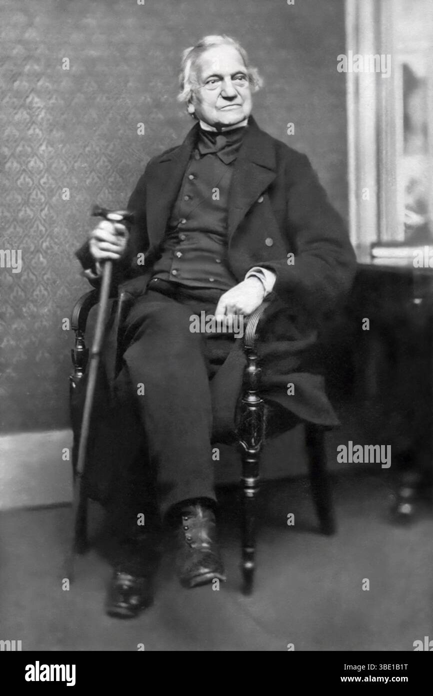 Adam Sedgwick (1785-1873), un fondateur de la géologie moderne qui a proposé les périodes géologiques du Dévonien et du Cambrien (explosion cambrienne). Bien que mentor du jeune Charles Darwin, Sedgwick s'oppose à la nature matérialiste de la théorie de l'évolution de Darwin par sélection naturelle. Banque D'Images