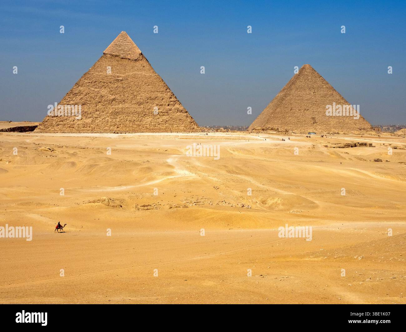 La Grande Pyramide de Gizeh et la pyramide de Khafre Banque D'Images