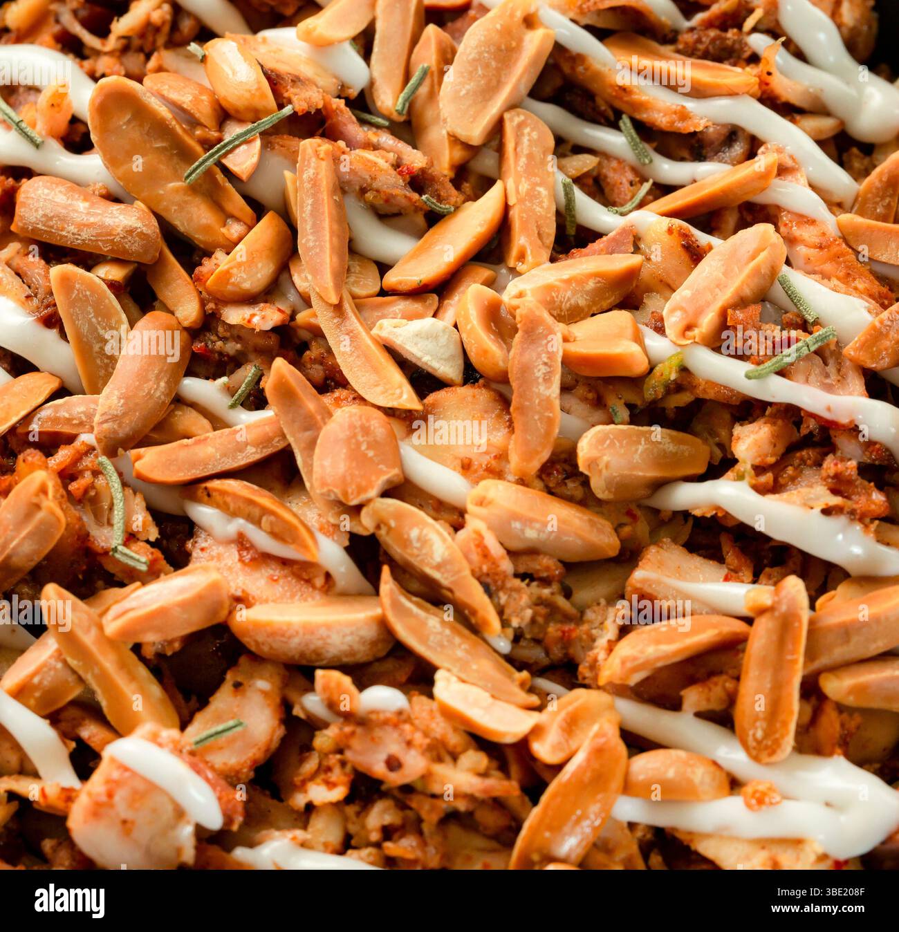 Gros plan de Shawarma Fatteh aux noix – plat de style syrien Banque D'Images