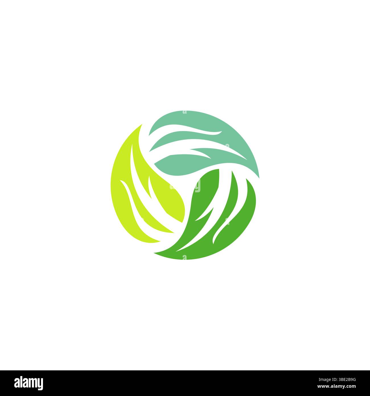 motif feuille circulaire. icône de feuille organique Illustration de Vecteur