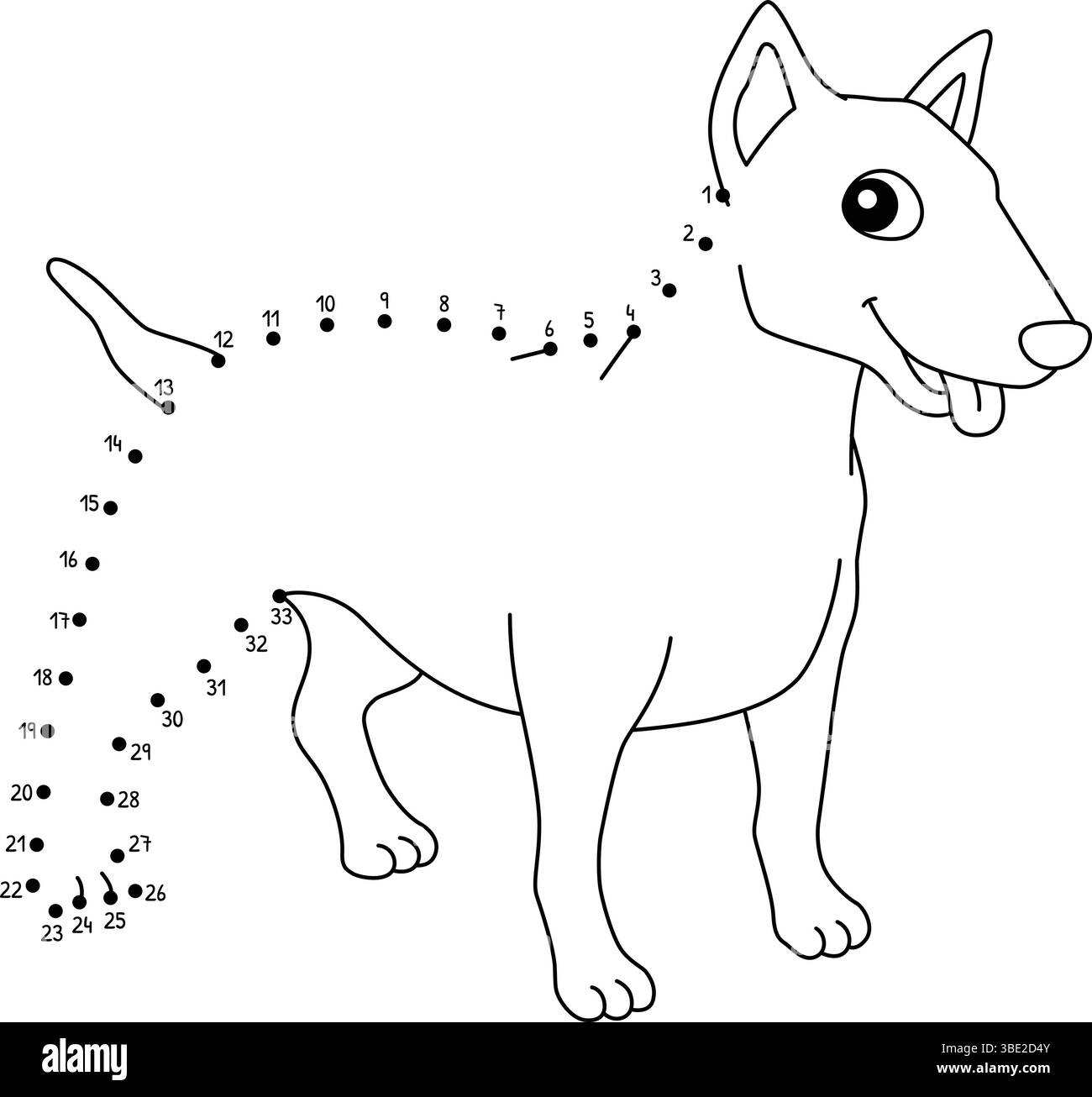 Point à point American Bull Terrier animal isolé Illustration de Vecteur
