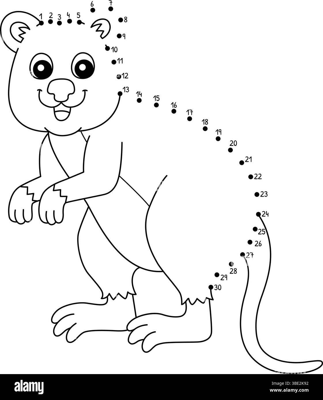 Point à point Quokka animal australien isolé Illustration de Vecteur