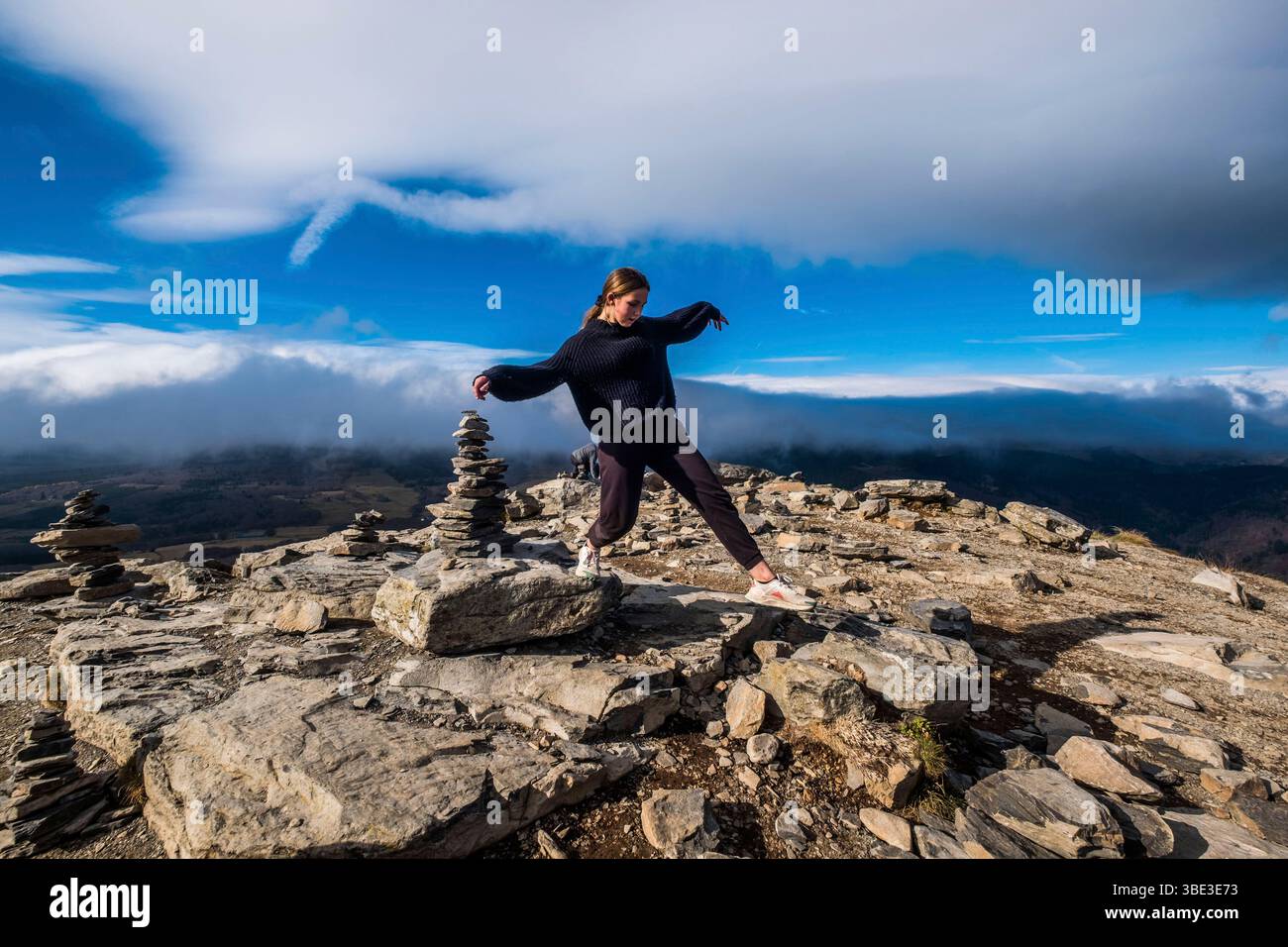 France, Ardèche, Sainte-Eulalie, Mont Gerbier de jonc, sources de la Loire Banque D'Images