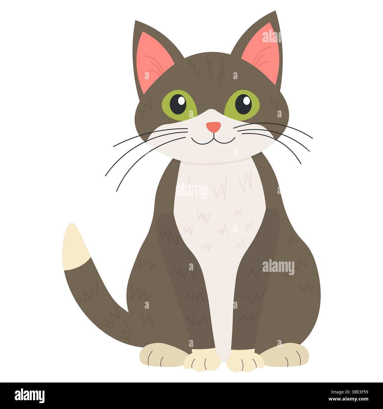 Chat dans un style plat. Illustration vectorielle d'un animal de compagnie Illustration de Vecteur