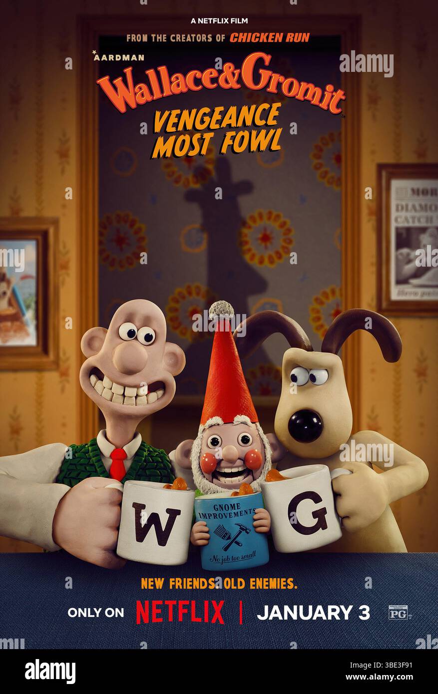 Wallace & Gromit : Vengeance Most Fowl année : 2024 UK Director : Merlin Crossingham, Nick Park animation affiche américaine Banque D'Images