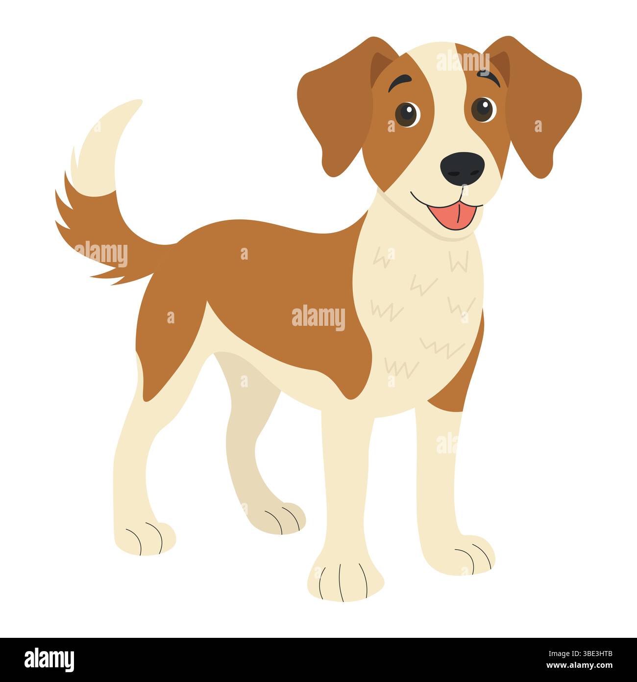 Chien dans le style plat. Illustration vectorielle d'un animal de compagnie Illustration de Vecteur