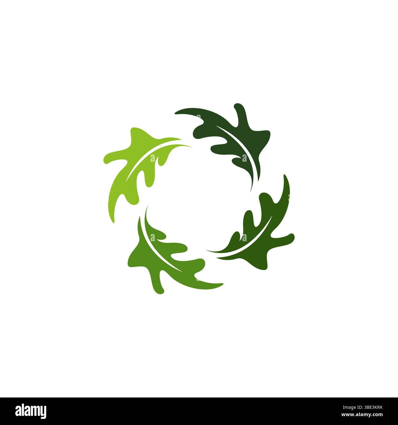 Logo Circle Oak Leaf. Vecteur d'icône de chêne Illustration de Vecteur