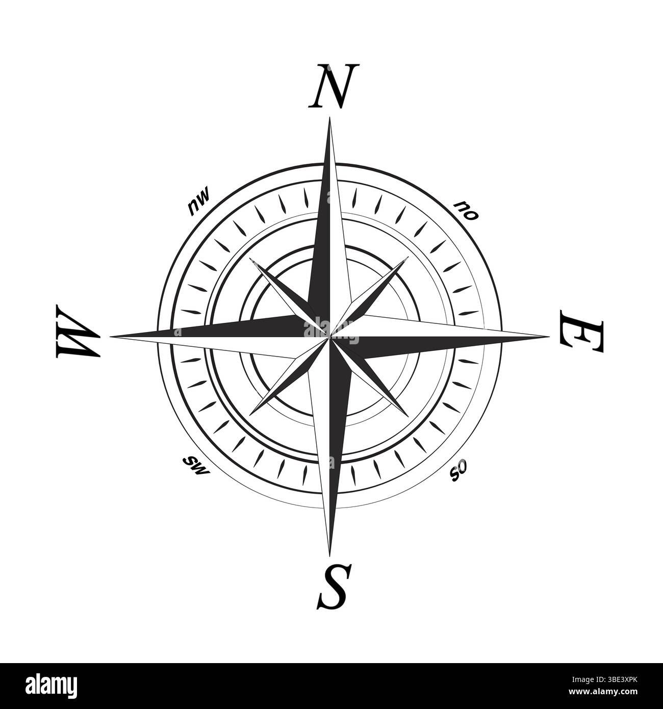 Vintage Compass Rose Direction du vent symbole illustration vectorielle Illustration de Vecteur