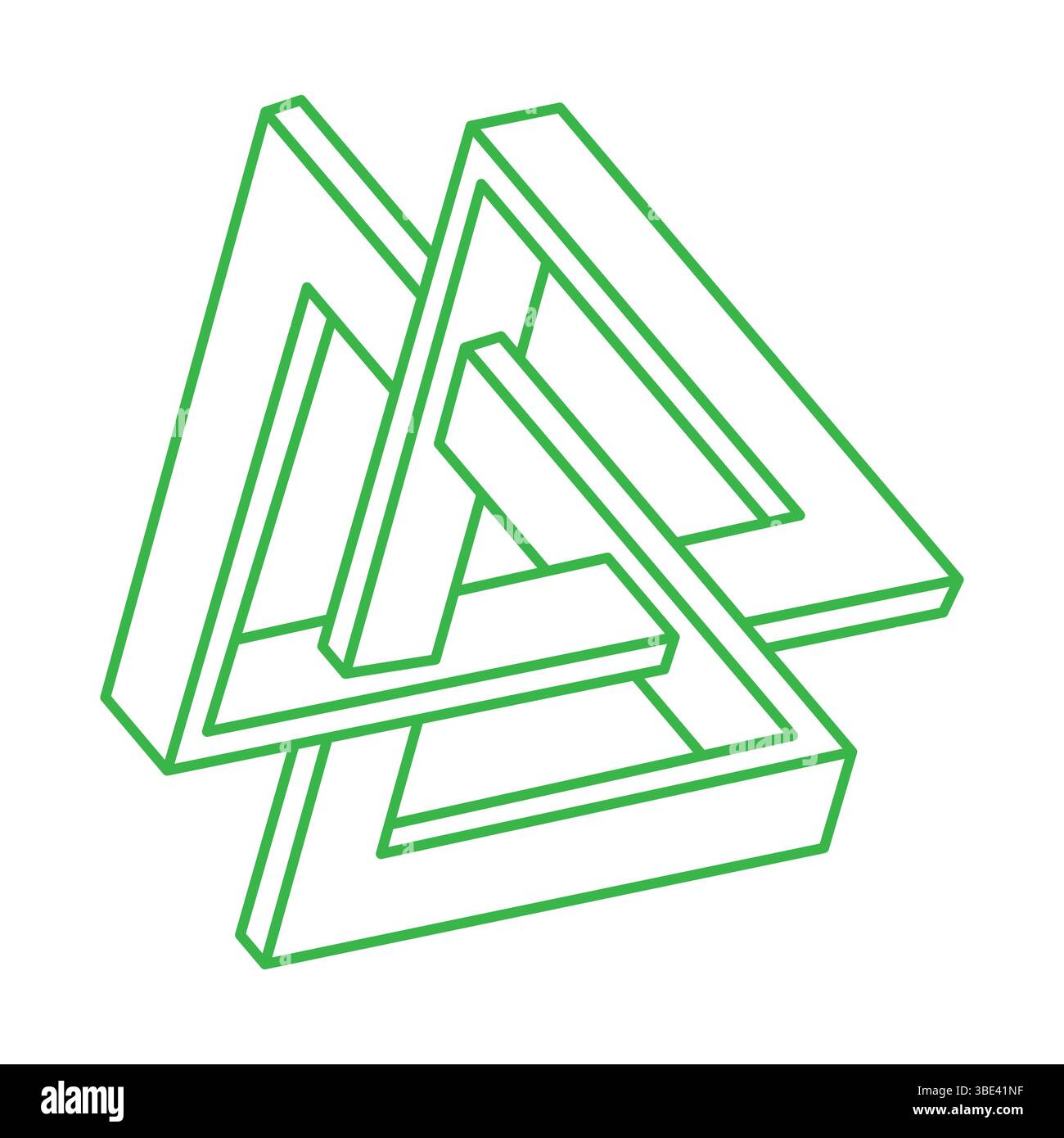 Objets impossibles. Formes d'illusion d'optique. logo 3d. Figures géométriques. Illustration de Vecteur