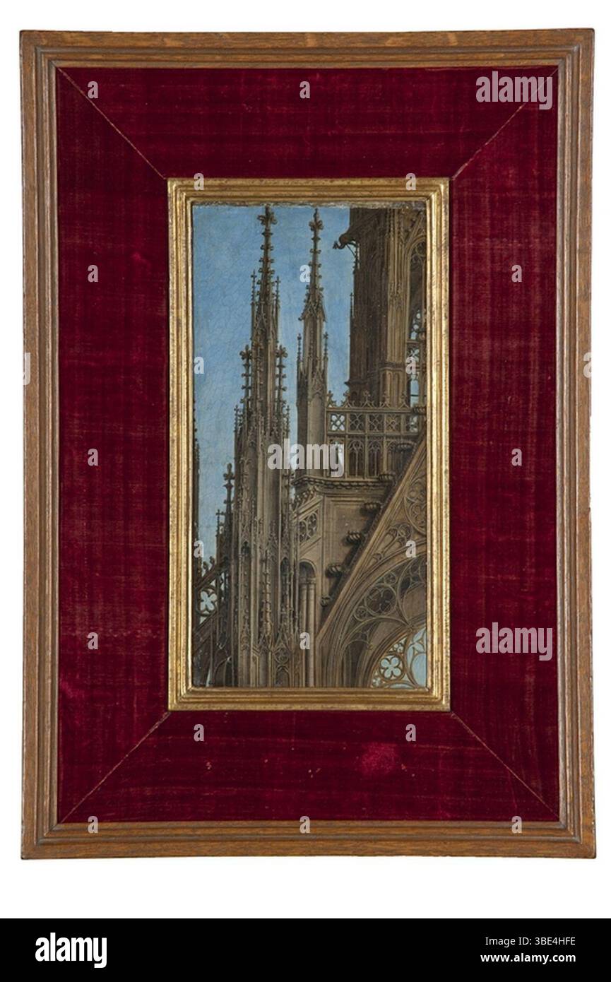 Jan Van Eyck (attribué à) - détail d'architecture gothique, 1425 (après), PE 2. Banque D'Images