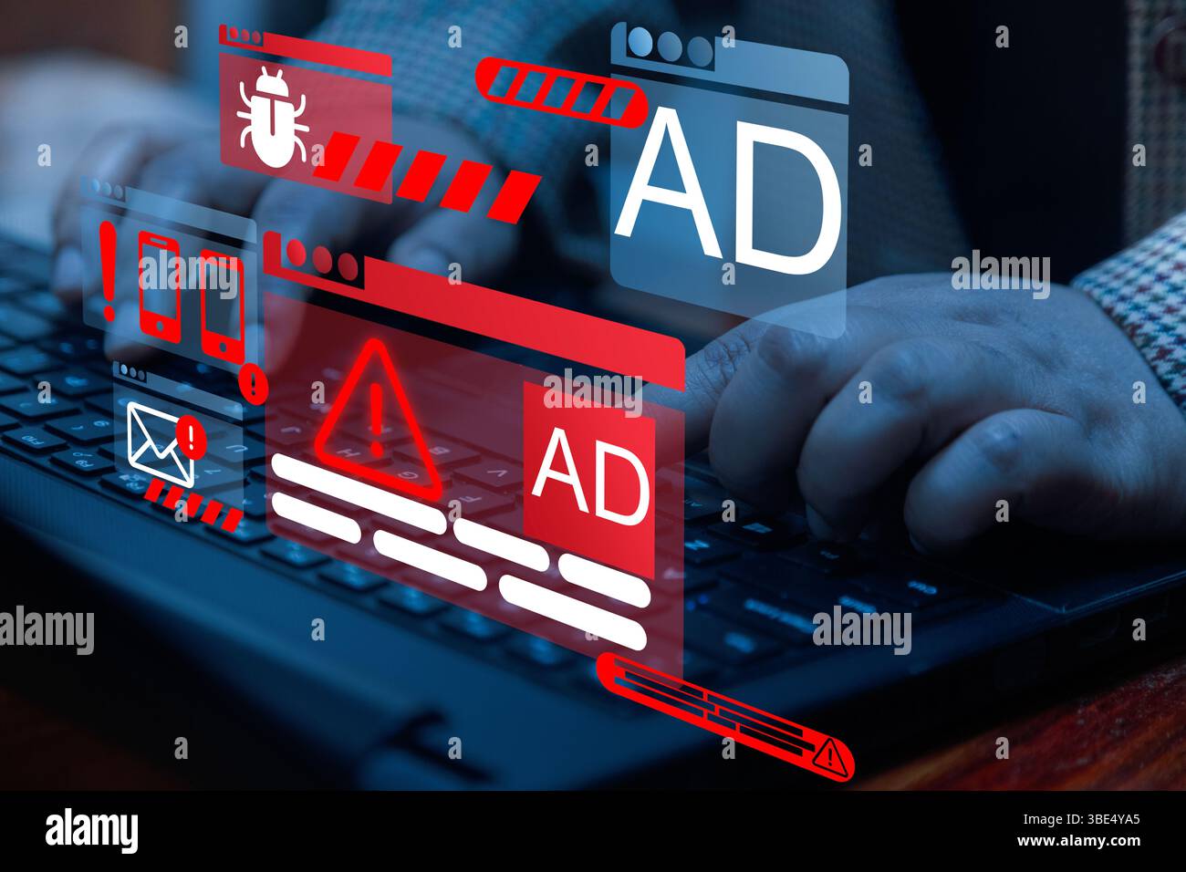 Violation de données malveillantes Banque D'Images