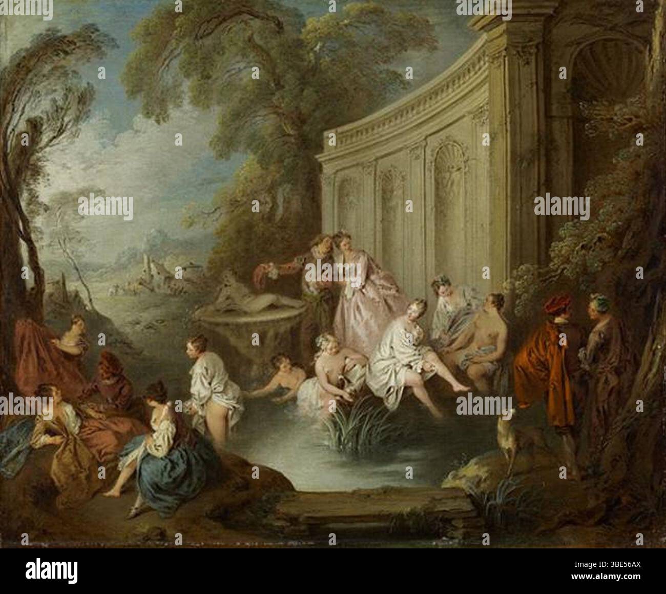 Jean-Baptiste-Joseph Pater - baignade des dames Banque D'Images