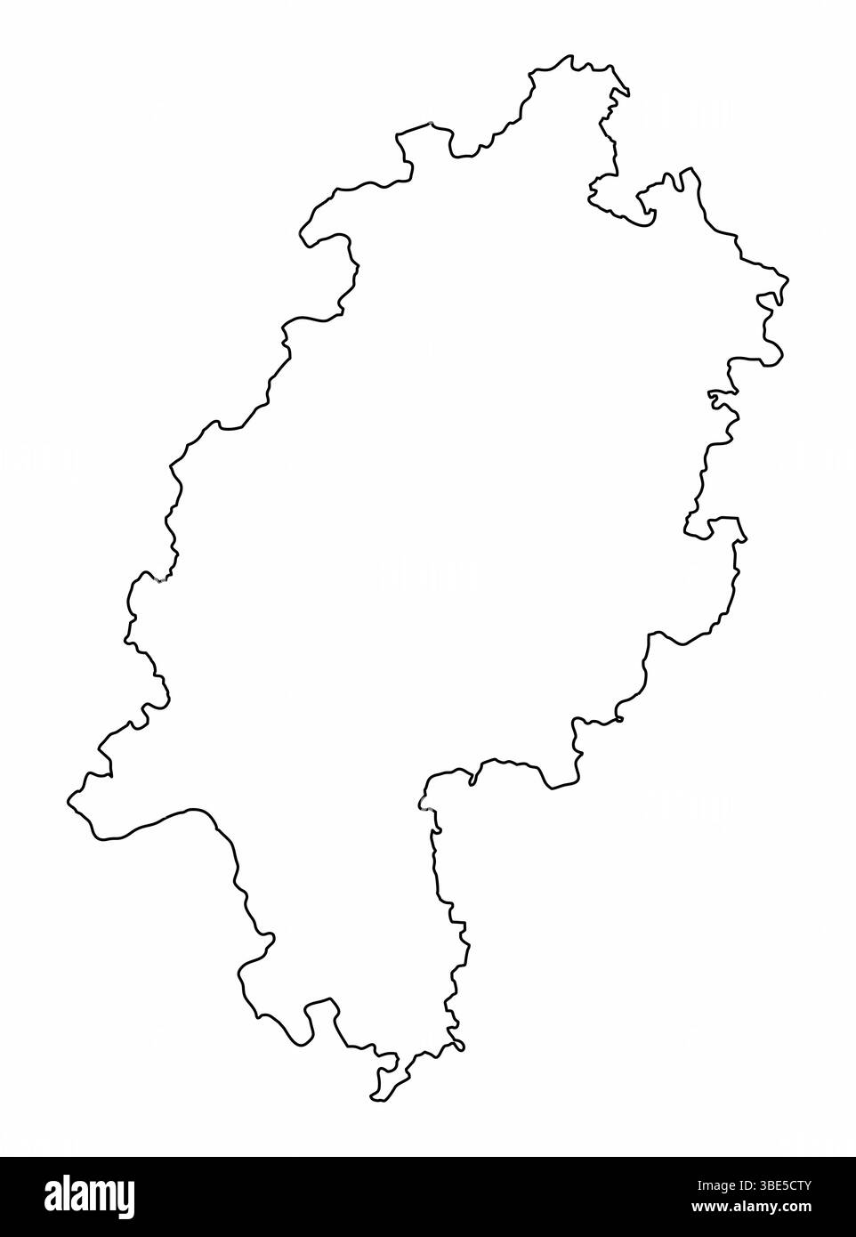 Carte de contour de Hesse isolé sur fond blanc, Allemagne Illustration de Vecteur