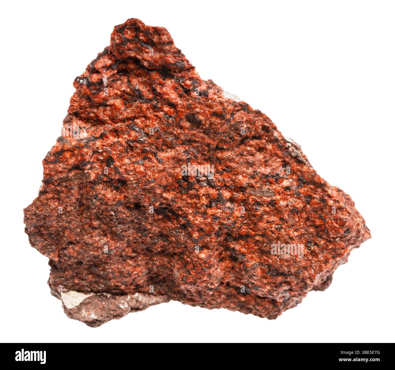 gros plan de l'échantillon de pierre naturelle de la collection géologique - minéral de tuf volcanique analcimolite rugueux isolé sur fond blanc Banque D'Images