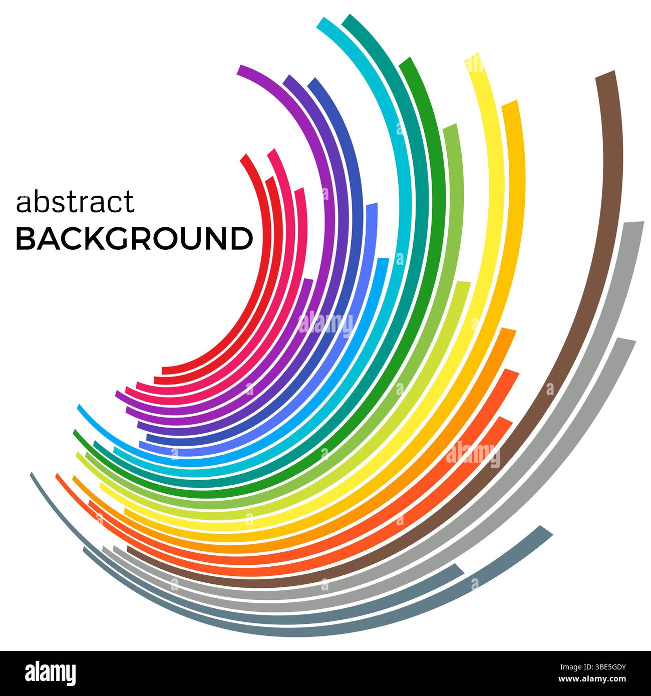 Fond abstrait avec des lignes arc-en-ciel colorées. Cercles colorés avec place pour votre texte sur un fond blanc. Illustration de Vecteur