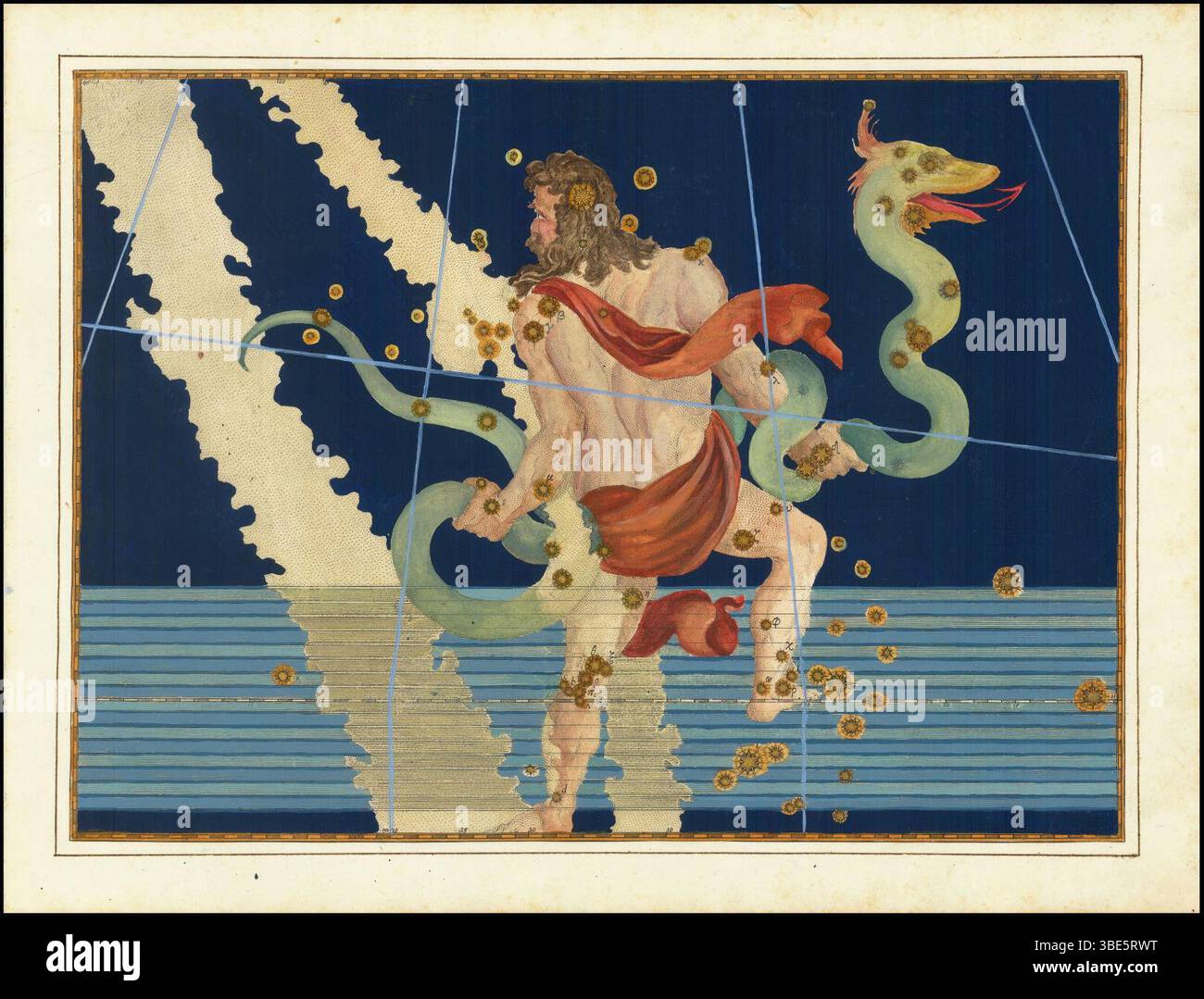 Johann Bayer, Ophiuchus et Serpentarius. Banque D'Images