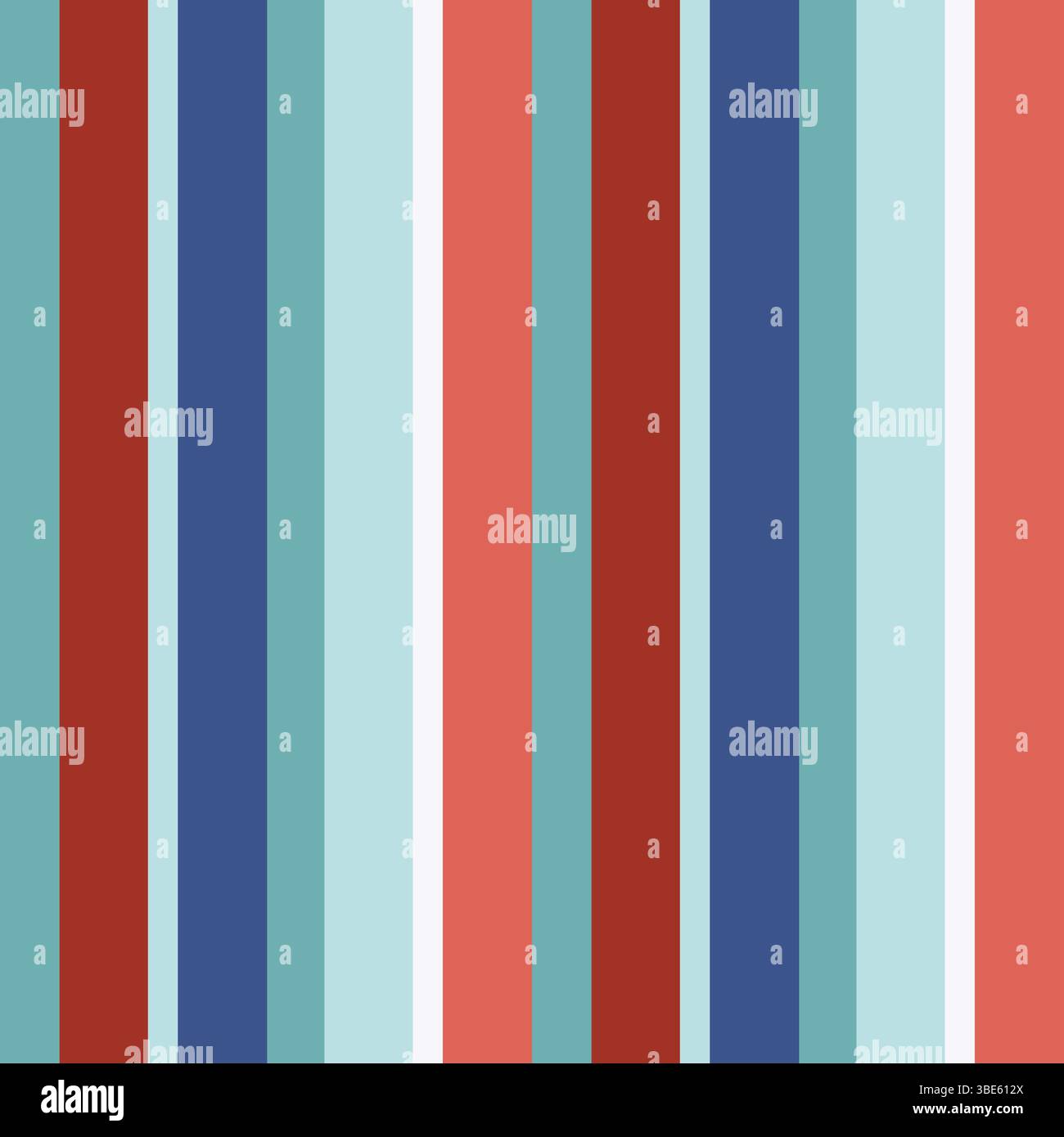 Motif abstrait à rayures verticales bleu sarcelle rouge et blanc Illustration de Vecteur