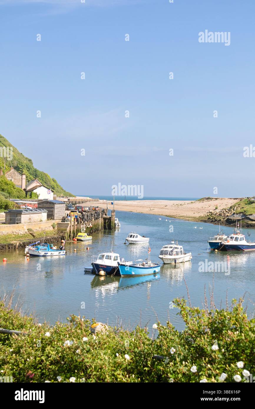 Axmouth Harbour, à l'embouchure de la rivière axe, Seaton, Devon, Angleterre, Royaume-Uni Banque D'Images