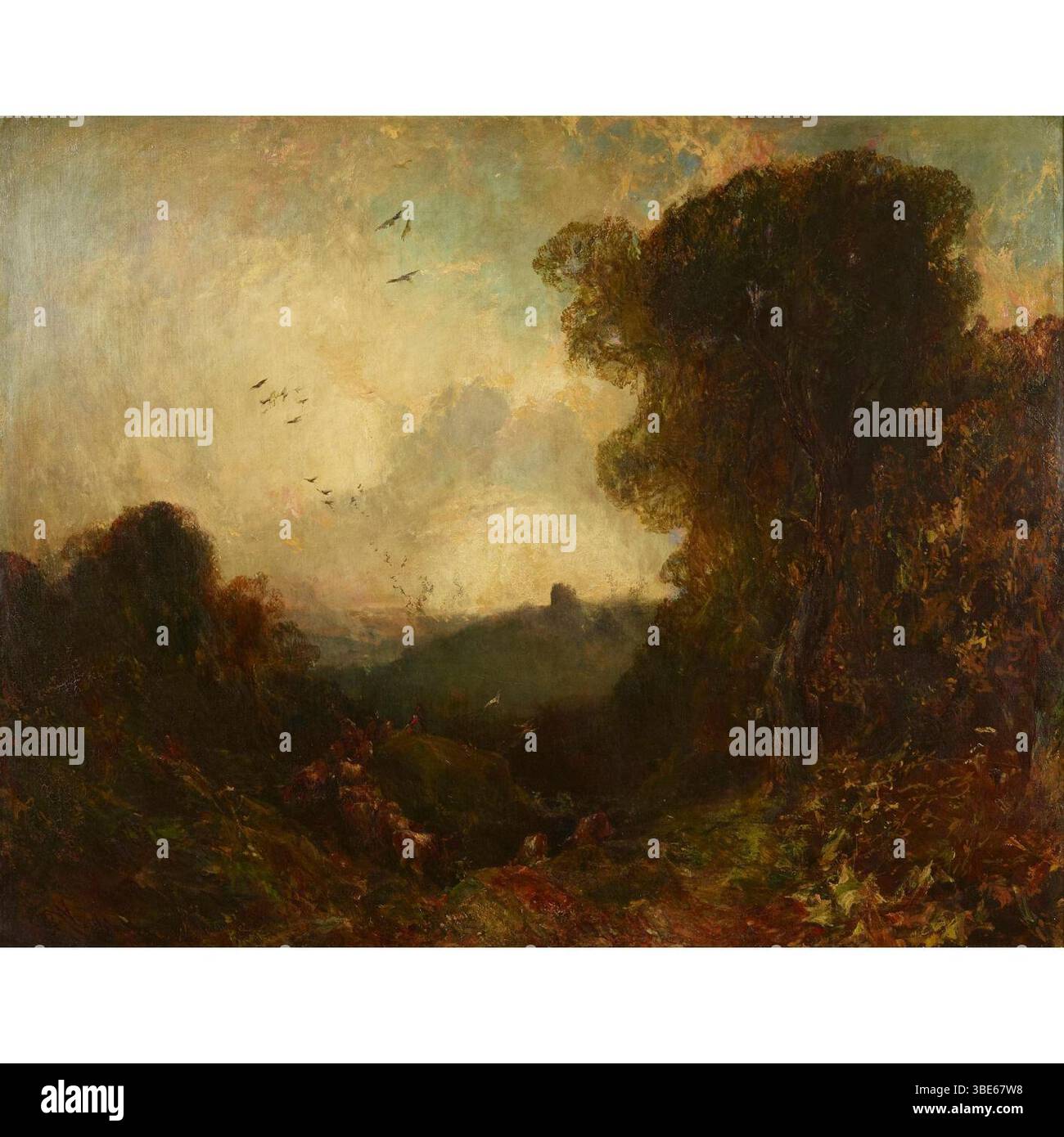 John Crawford Wintour - GLOAMING SUR L'OEIL signé avec monogramme, huile sur toile 101. Banque D'Images