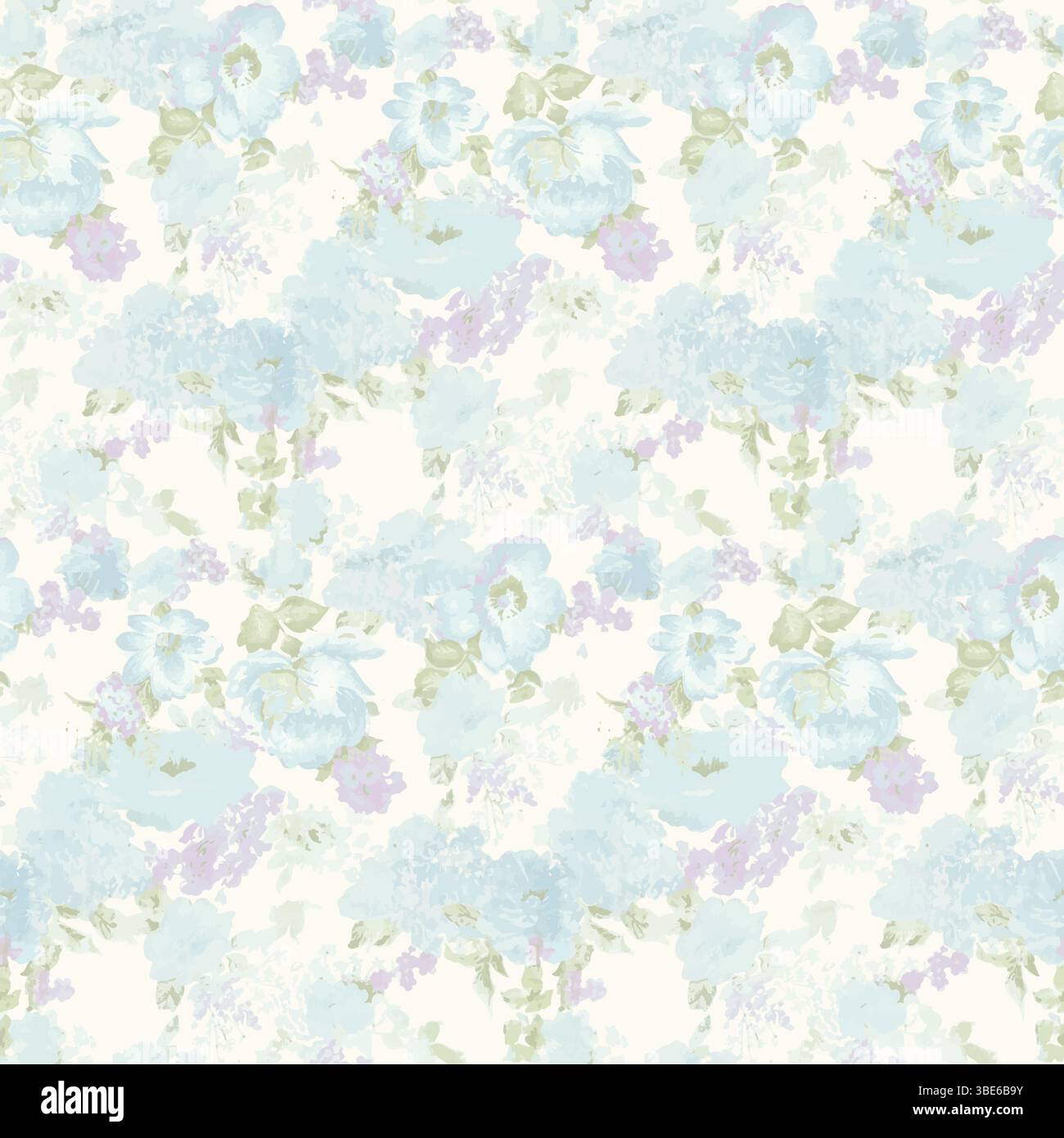 Texture sans couture de motif floral bleu clair et lavande délicate pour tissu ou papier peint Illustration de Vecteur