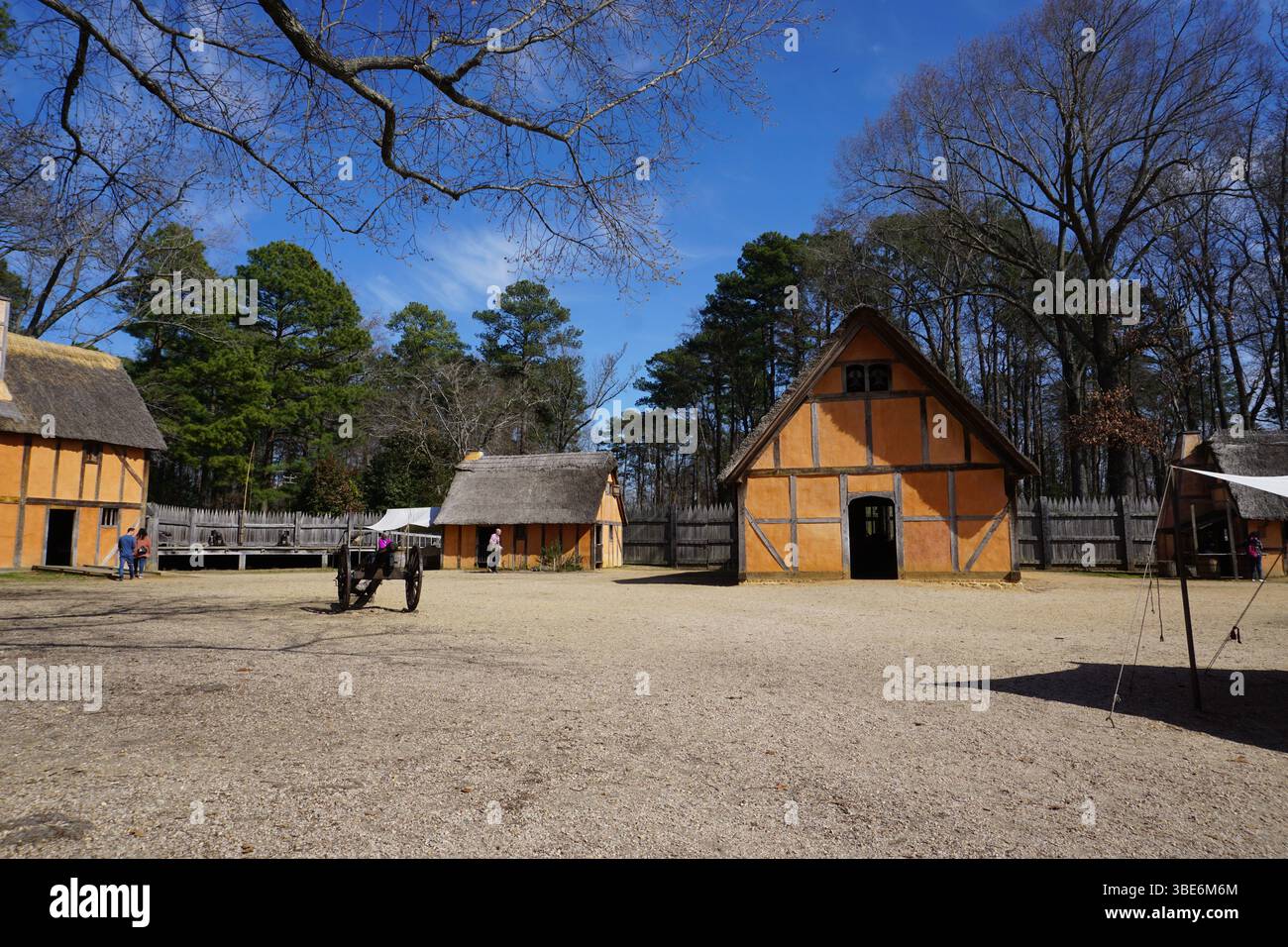 Jamestown Settlement à Jamestown, en Virginie, est un village historique ou fort servant de musée en plein air de l'histoire de la première colonie américaine. Banque D'Images