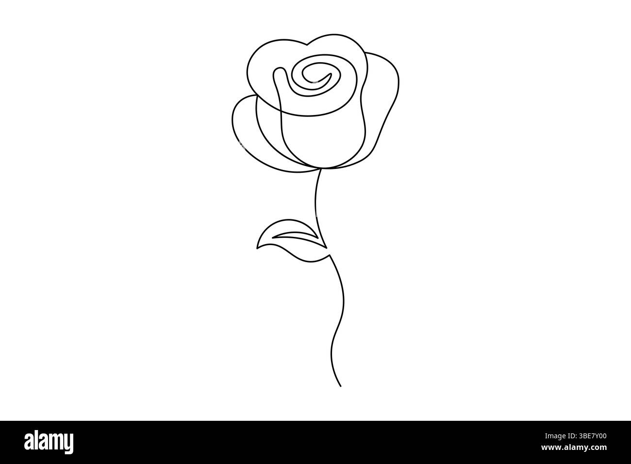 Fleur de rose dessin de ligne continue élégant une ligne Art d'une rose minimaliste. Vecteur Illustration de Vecteur