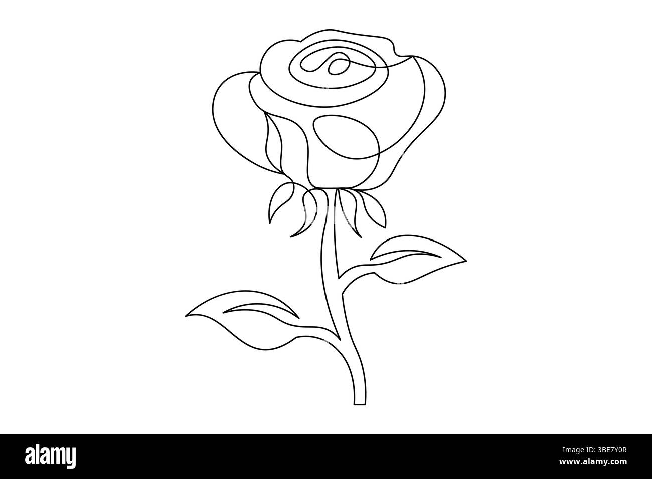 Fleur de rose dessin de ligne continue élégant une ligne Art d'une rose minimaliste. Vecteur Illustration de Vecteur