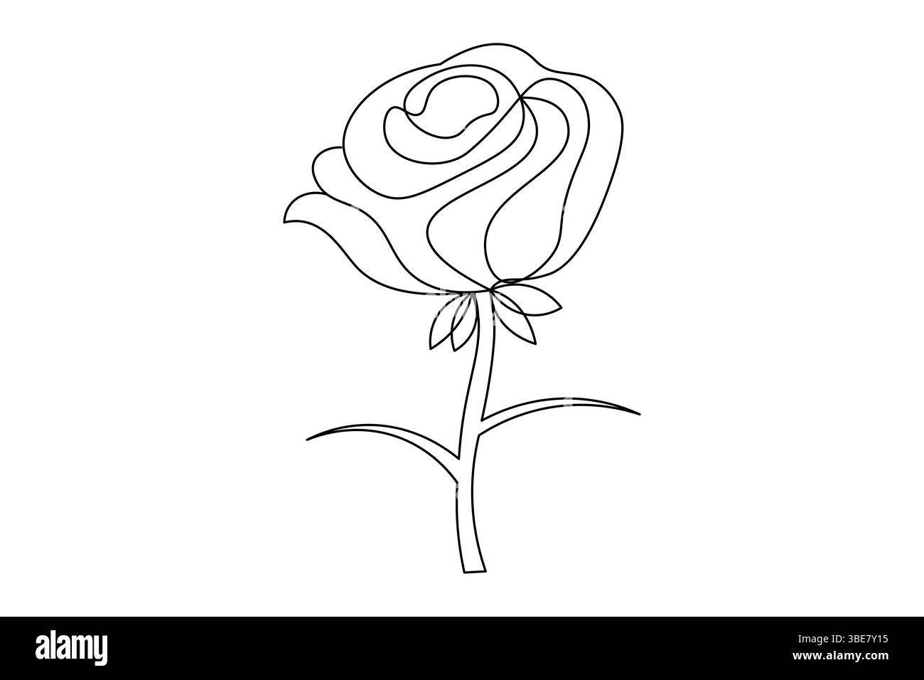 Fleur de rose dessin de ligne continue élégant une ligne Art d'une rose minimaliste. Vecteur Illustration de Vecteur