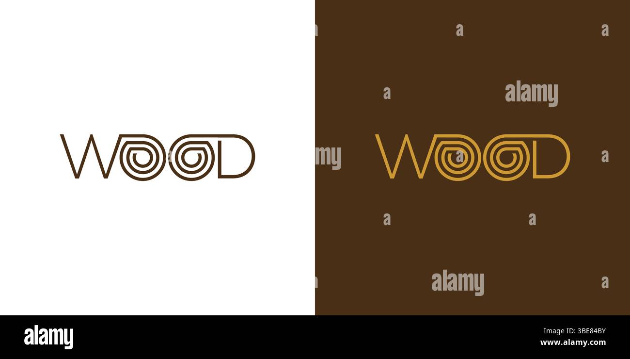 Design unique et moderne du logo Wood Illustration de Vecteur