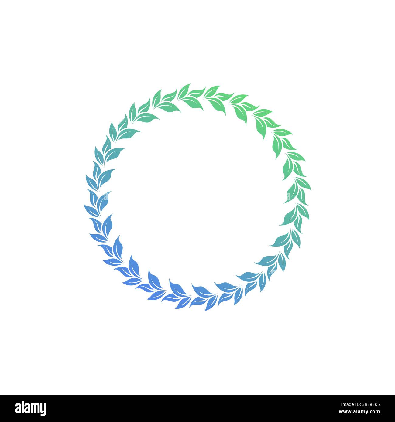 Vecteur de feuille circulaire. Design de cadre rond feuilles vertes Illustration de Vecteur