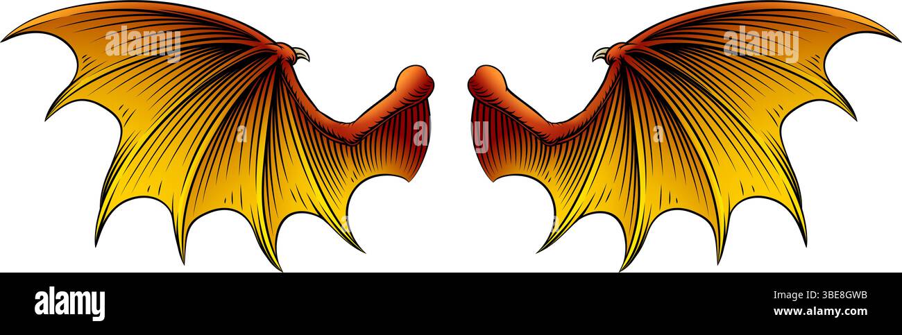 Batte Dragon Devil Demon Vampire Wings illustration Illustration de Vecteur
