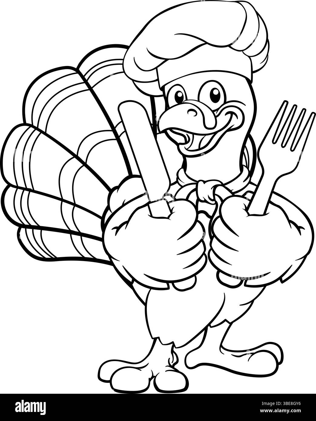 Turquie Thanksgiving Cartoon Bird Christmas Mascot Illustration de Vecteur