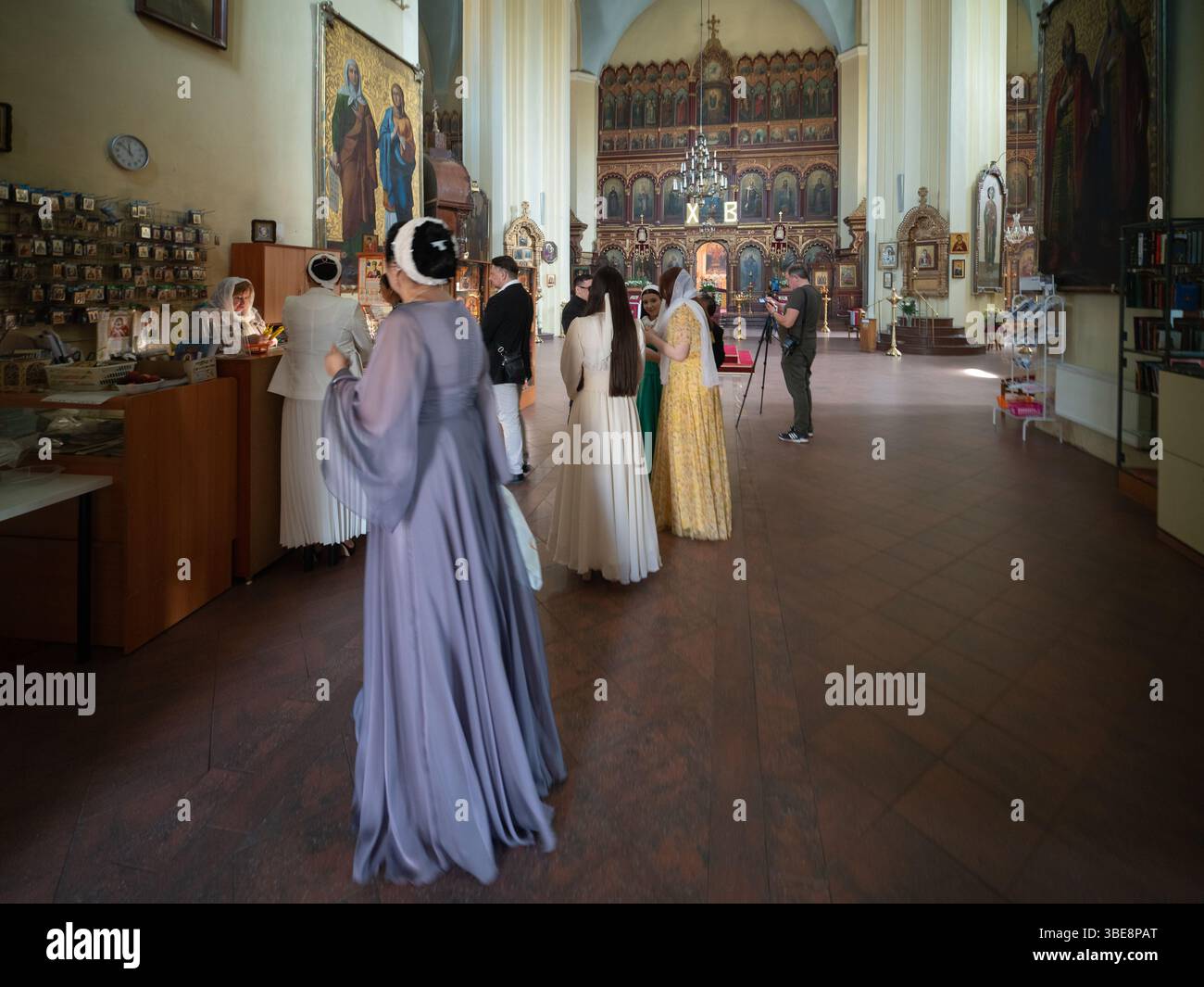 Cathédrale de Theotokos, église orthodoxe de style byzantin à Vilnius, Lituanie Banque D'Images