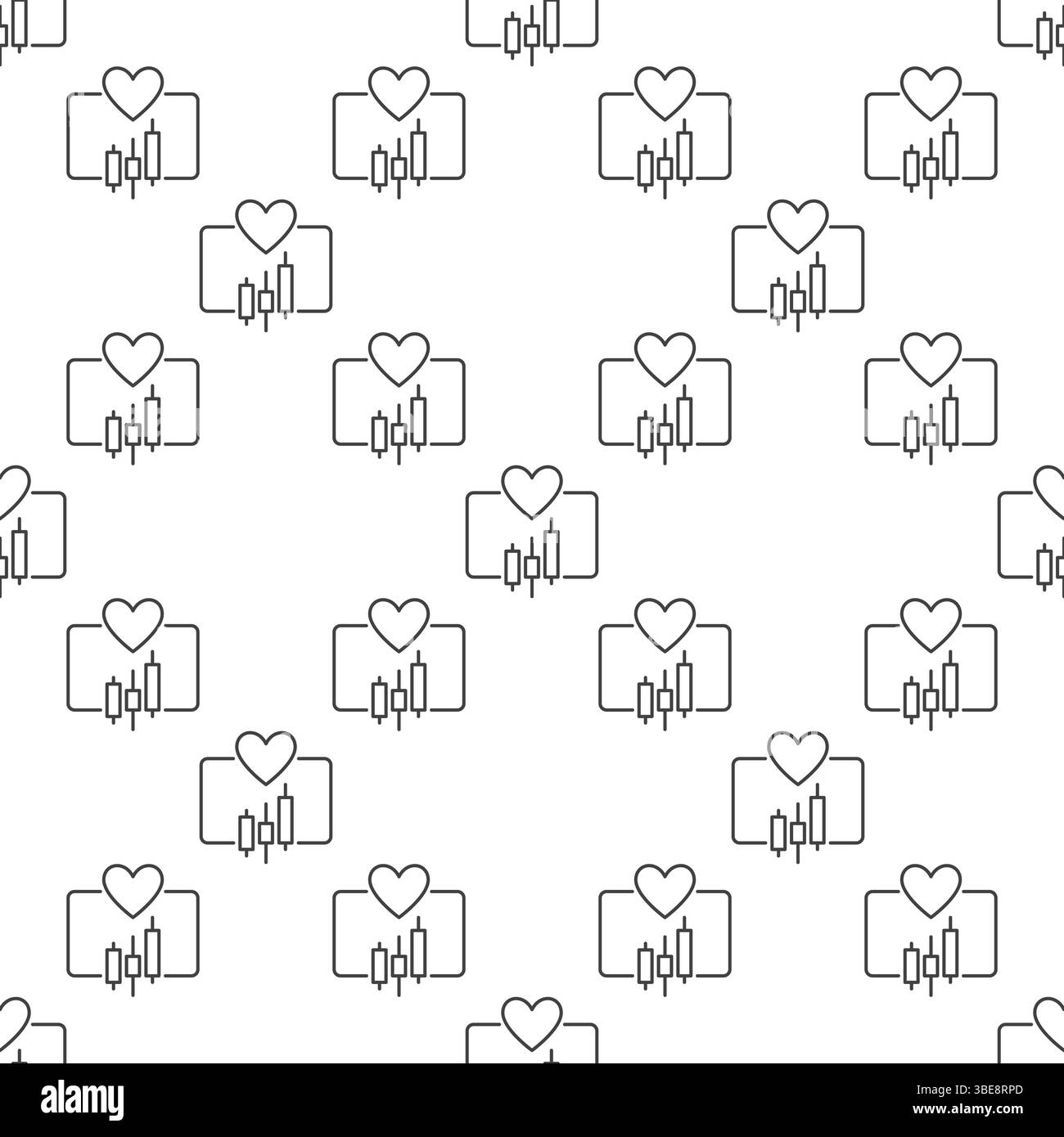 Cœur et graphique de trading vecteur concept de trading contour transparent Illustration de Vecteur