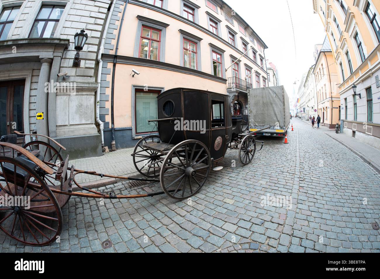 Vue sur la rue de Riga, Lettonie Banque D'Images