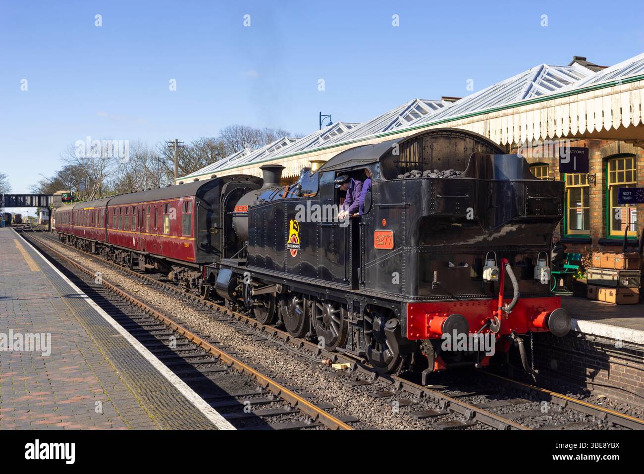 Sheringham Norfolk Sheringham Station Sheringham train à vapeur dans la gare ferroviaire du North Norfolk Sheringham Norfolk Angleterre UK GB Europe Banque D'Images