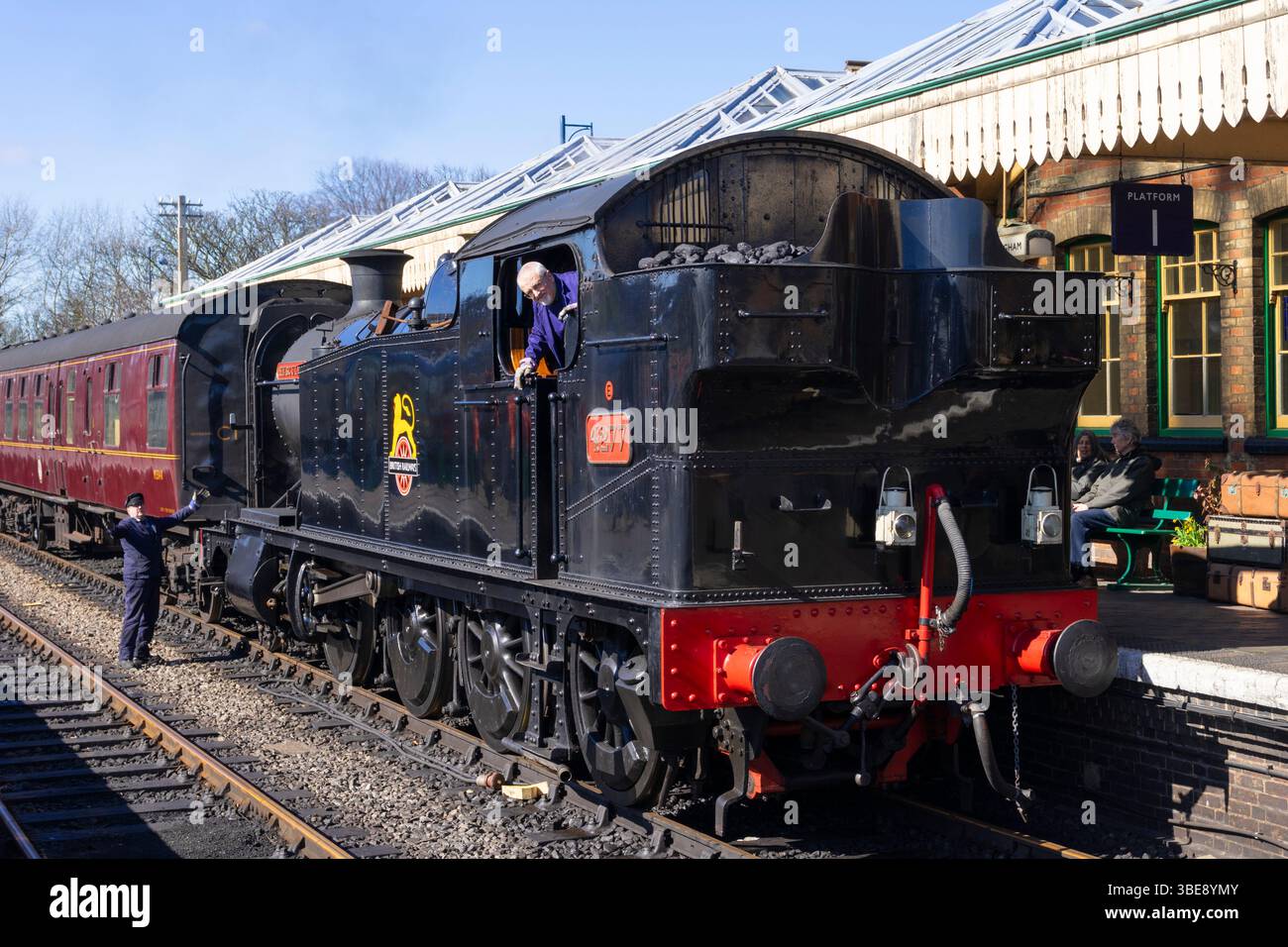 Sheringham Norfolk Sheringham Station Sheringham train à vapeur dans la gare ferroviaire du North Norfolk Sheringham Norfolk Angleterre UK GB Europe Banque D'Images