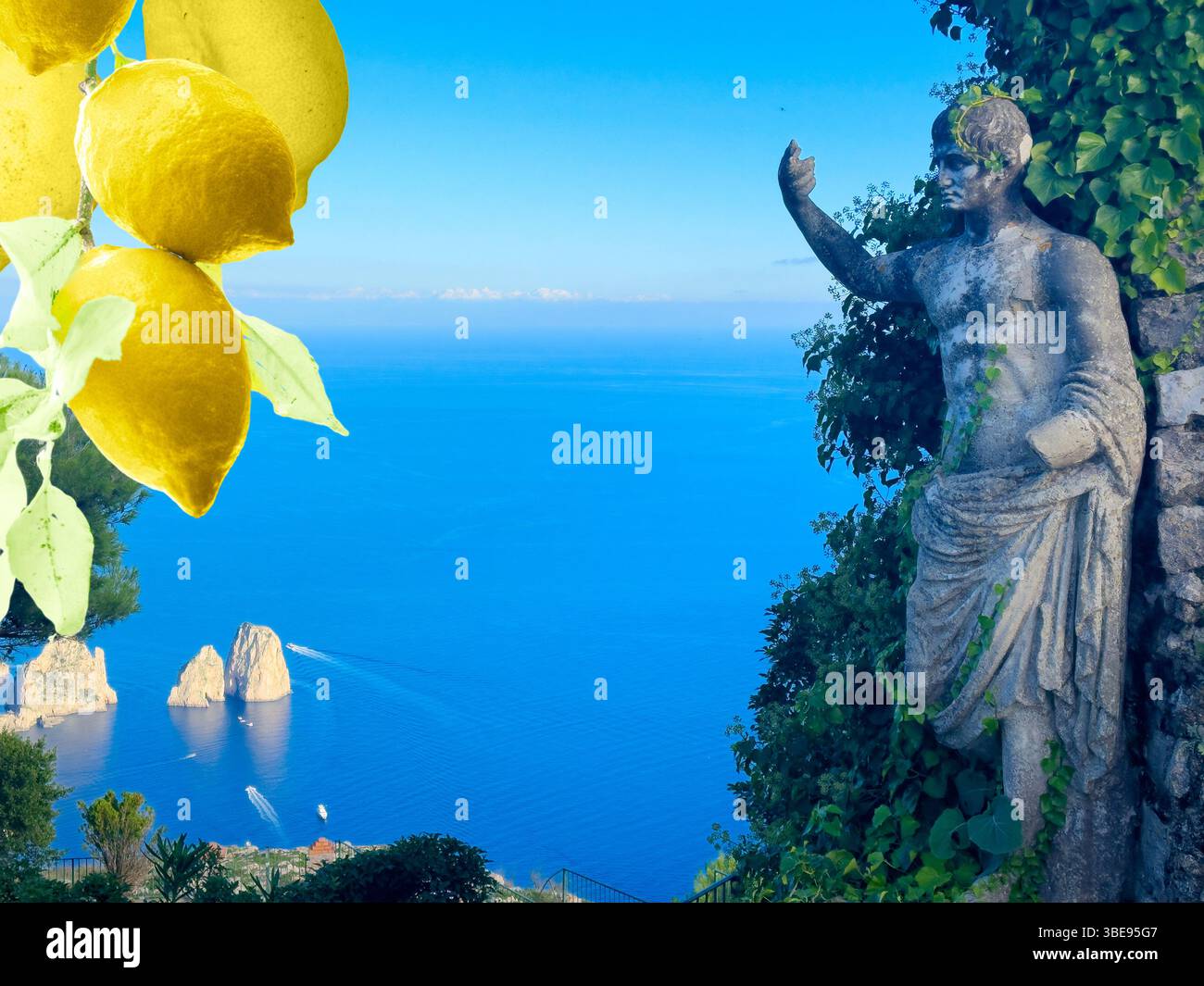 Belle nature de luxe d'été et architecture ancienne de l'île de Capri, Italie Banque D'Images Belle nature de luxe d'été et architecture ancienne de l'île de Capri, Italie Banque D'Images